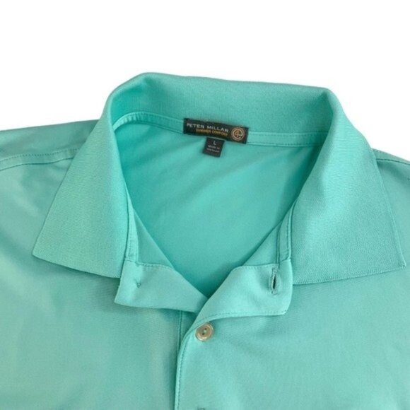 Peter Millar Summer Comfort Polo in Mint Green Short Sleeve Shirt Top - Picture 2 of 5